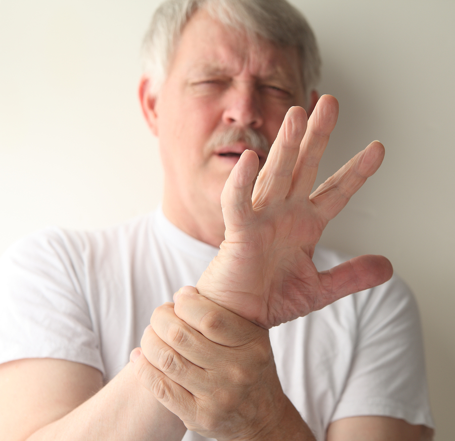 man with a sore hand